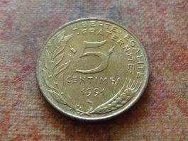 FRANCE  5 Centimes  1991  (P)