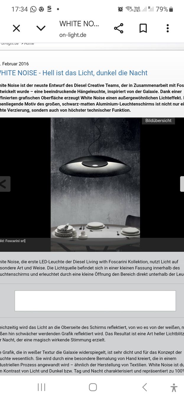 Foscarini Lampadari & plafoniere: Foscarini White Noise Sospensione – Usato da zollikon venduto da irissauer