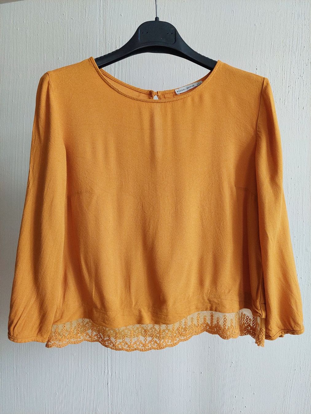 Bershka Camicette: Dunkelgelbe Bluse mit Spitze, BERSHKA, Gr. S – Usato da Sursee venduto da juliia_725