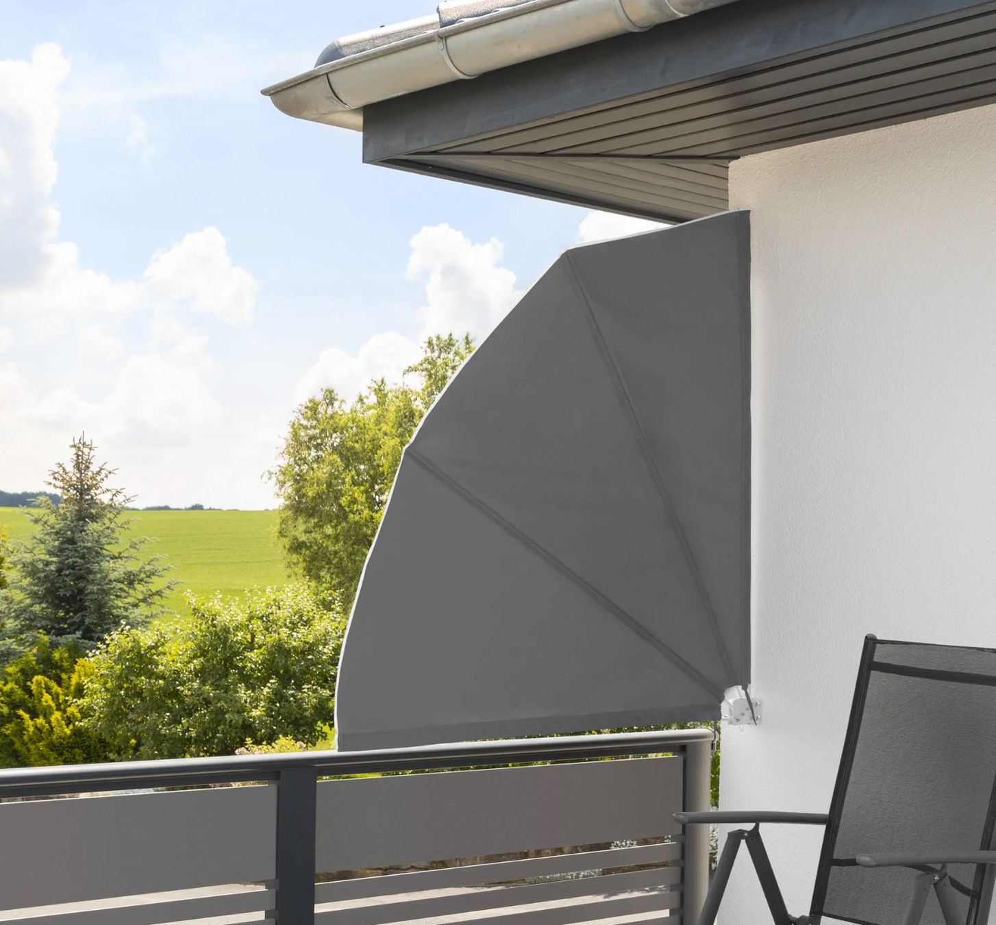 Paraventi: Balkonfächer anthrazit Stahl&Polyester,klappbar, – Nuovo (secondo la descrizione) da Necker venduto da liq24 1