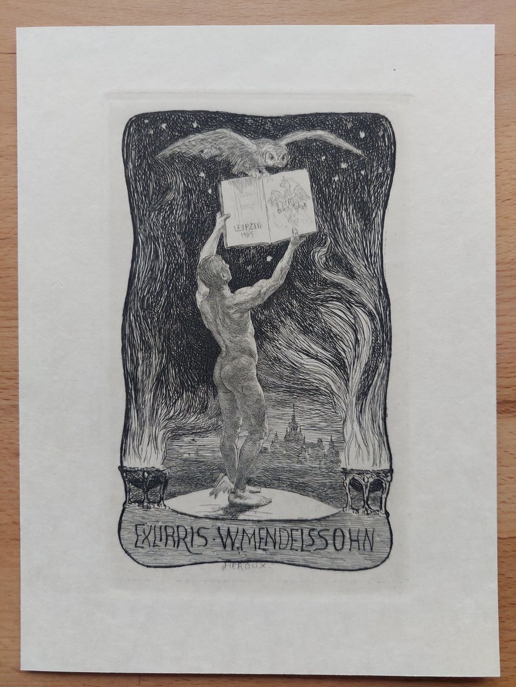 Gemälde: Exlibris Bruno Heroux - Original Radierung – Gebraucht aus Obfelden von Exlibris-Art