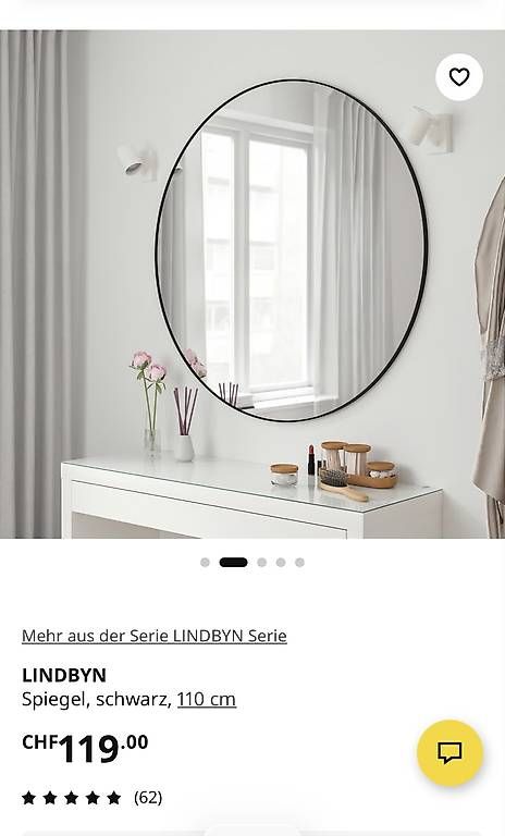 Ikea Miroirs: Spiegel Ikea, 110 cm Durchmesser – D'occasion à Herzogenbuchsee par Anna007