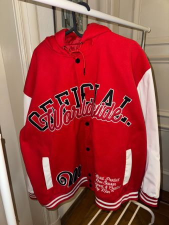 College Jacke Hoodie Rot Weiss Grösse M Neu