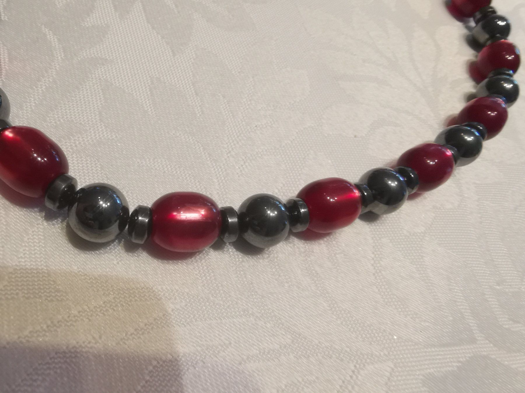 Catenine: SCH. KETTE  M. HÄMATIT U. GLAS – Usato da Allschwil venduto da Male54 6