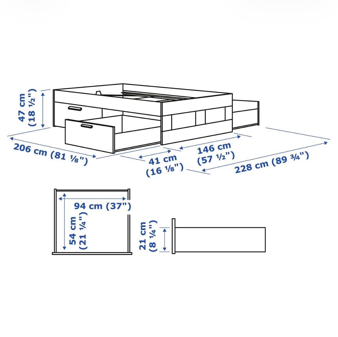 Ikea Letti: Bed frame - Brimnes – Usato da Hettlingen venduto da and_8xhd 3