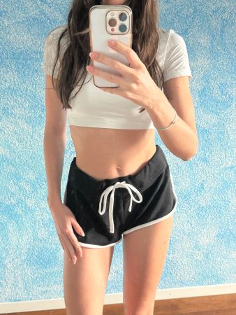 Schwarze H&M Sporthose schwarz S