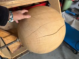 Holzkugel Esche; 50cm; roh,