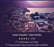 Konzert Lewis Capaldi + Giant Rooks 15.07.2026 Locarno