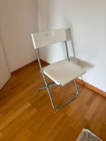Klappstuhl weiss Metallgestell 2 Stueck guter Zustand