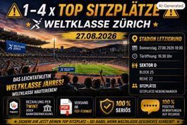 ⚠️1 - 4 X TOP SITZPLÄTZE - WELTKLASSE ZÜRICH - 27.08.2026 ⚠️