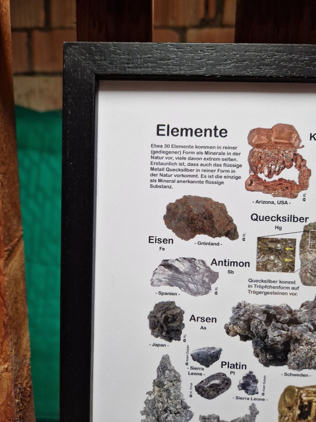 Poster & Bilder: Poster Mineralien in Holzrahmen – Gebraucht aus Bern von hugentobleroune 1