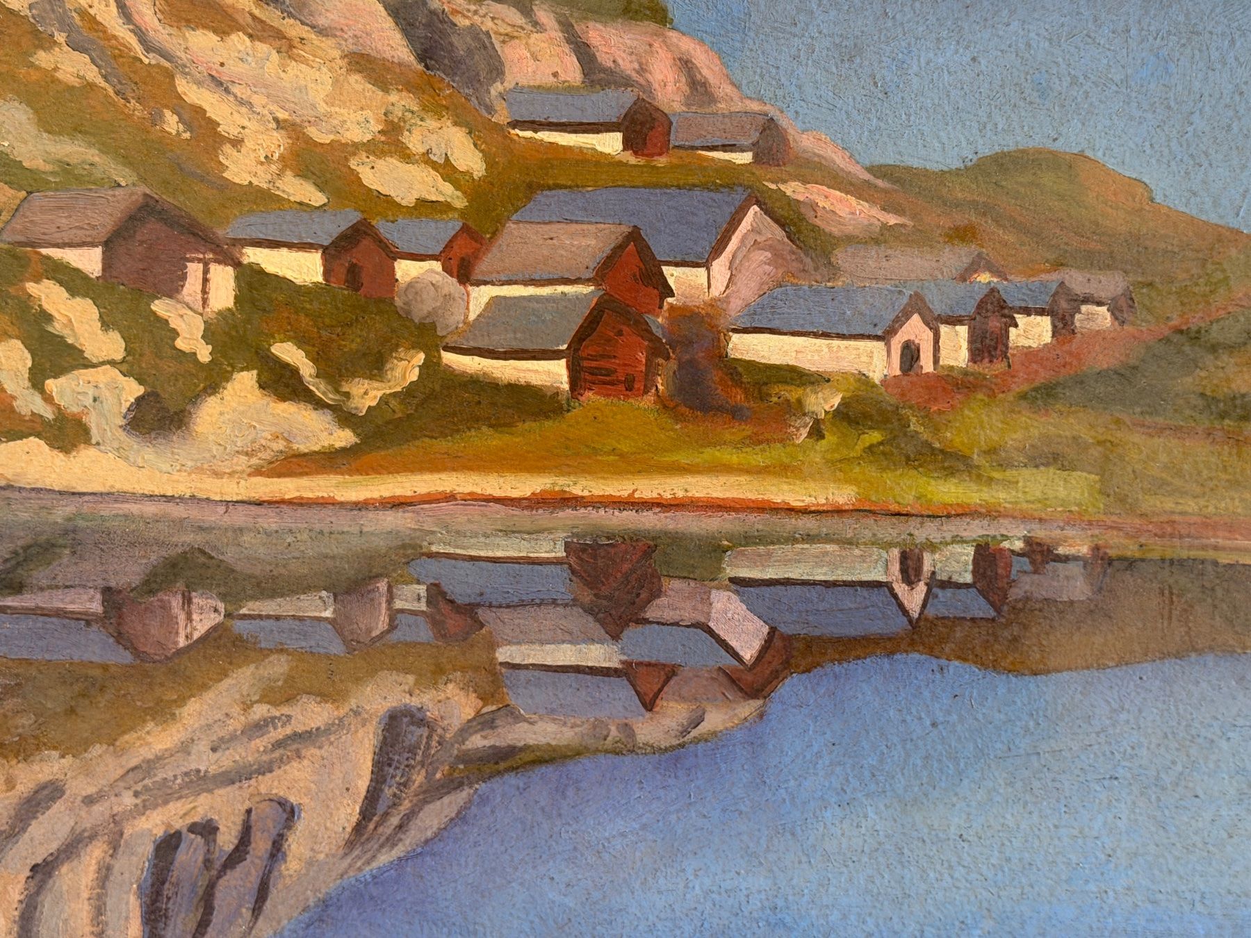 Dipinti: Vintage Ölgemälde Bergdorf Seereflexion 1926 – Usato da Basel venduto da PAUL_ART 3