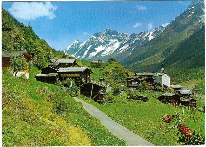 Cartoline postali: AK Eisten im Lötschental mit Schinhorn 1972 – Usato da Rheinfelden venduto da wil_m7gh