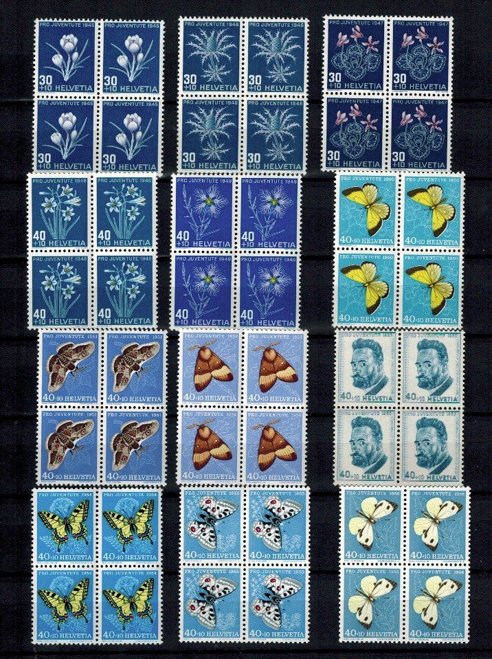 Alle Briefmarken: Blau zu Viert** 1074.- – Gebraucht aus Aarwangen von Suomo48 1