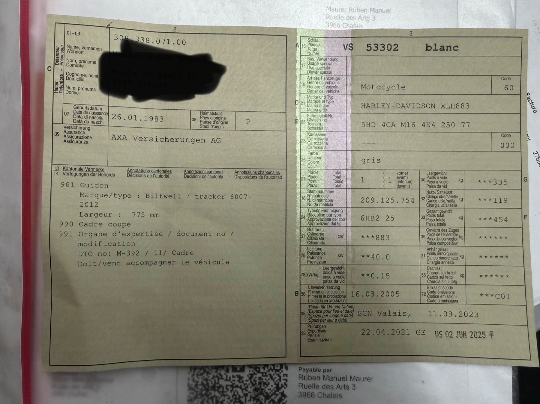 Strada: Harley Davidson – Usato da Chalais venduto da are_5zrp 4