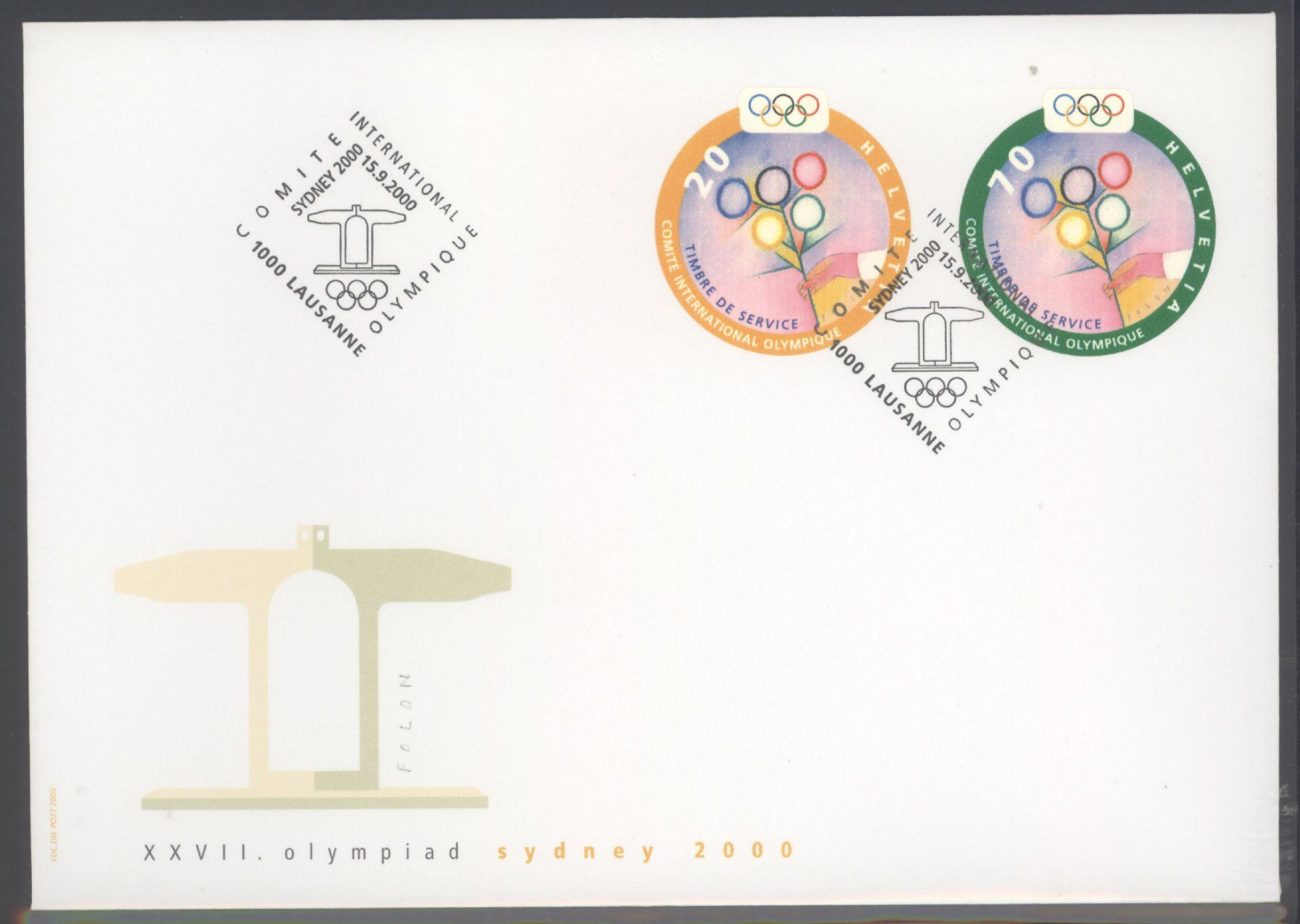 Tutti i francobolli: 2000, FDC, Olympiade Sydney – Usato da Willisau venduto da Vollstempel