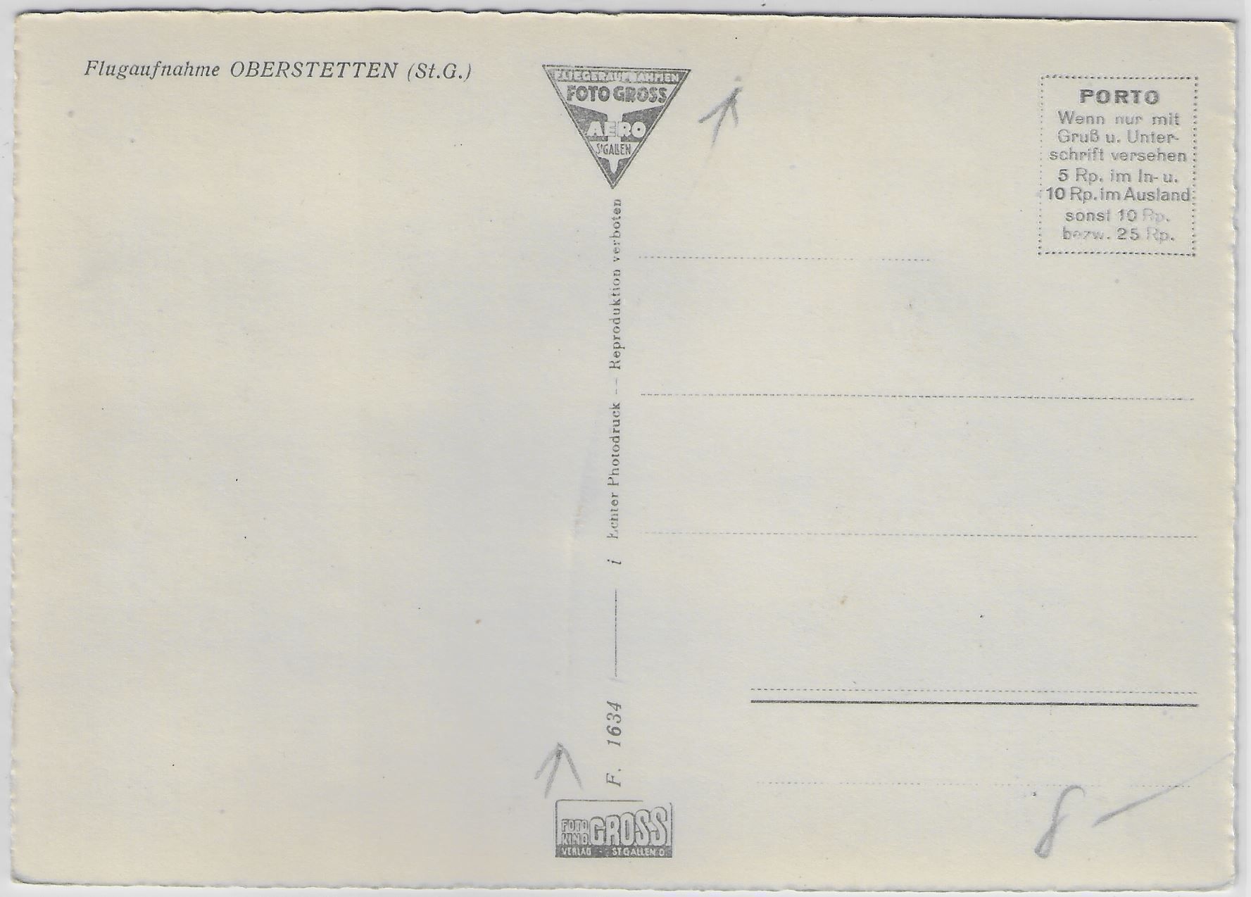 Cartoline postali: Flugaufnahme Oberstetten SG – Difettoso da Ettingen venduto da Kartenplanet 1