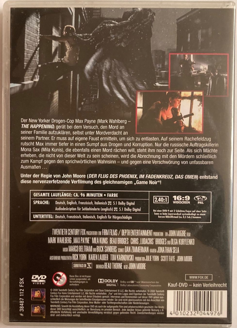 Tutti i DVDs: MARK WAHLBERG - MAX PAYNE – Usato da Poliez-Pittet venduto da Newtown-Records 1