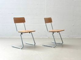 Aduka Stapelstühle aus Buche & Stahlrohr, Schweiz, 1960er