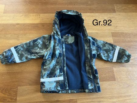 Kinder Regenjacke Gr.92 mit Dino-Muster, gefüttert, topZusta