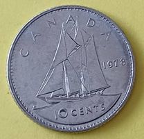 10 Cents Münze - Bluenose Rennschiff - Kanada 1978