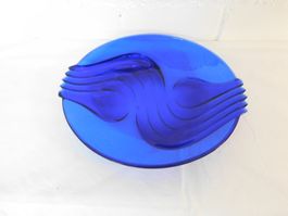 Französischer Vintage Teller aus Kobaltblau