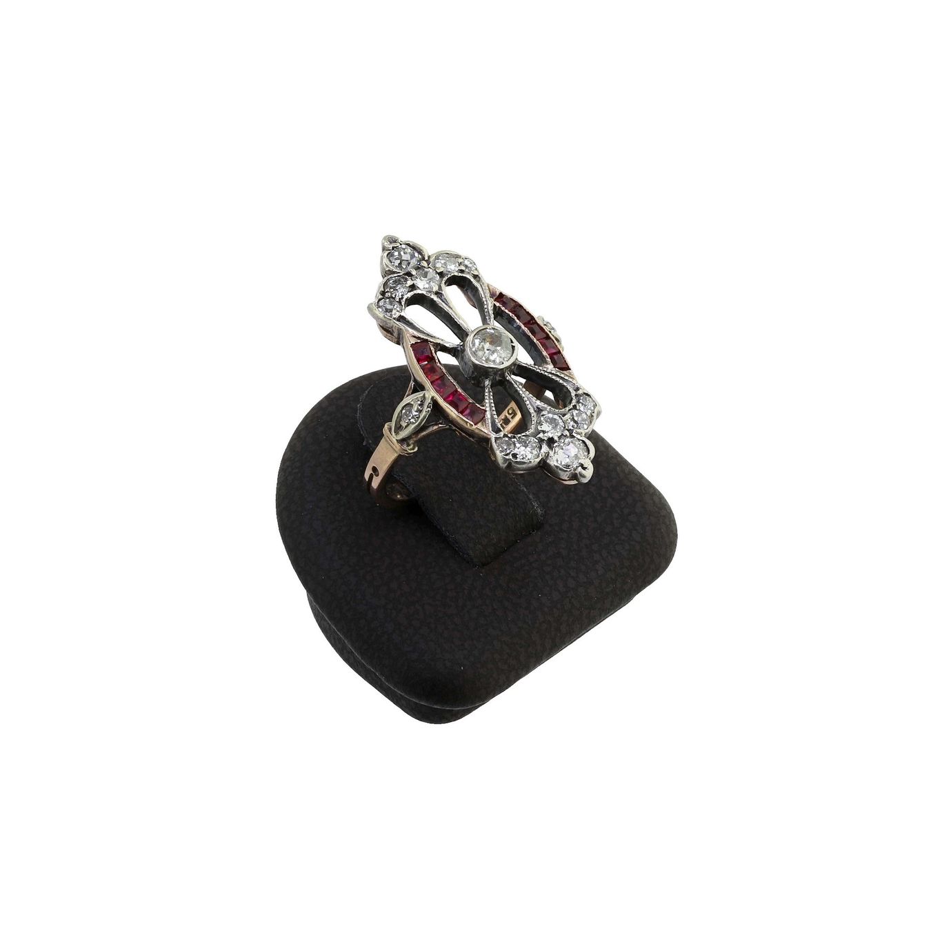 Anelli: Diamant Rubin Ring, Art Déco – Usato da Zürich venduto da Vintage-Jewellery 4