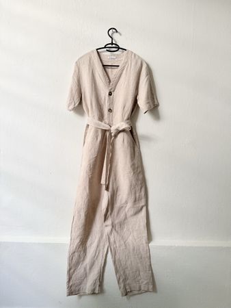 Knowledge Cotton Apparel Overall Leinen beige S GOTS