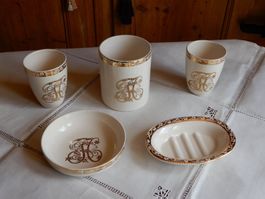 Sehr schöner Badezimmer Zubehör Set 5-Teile Golddekor