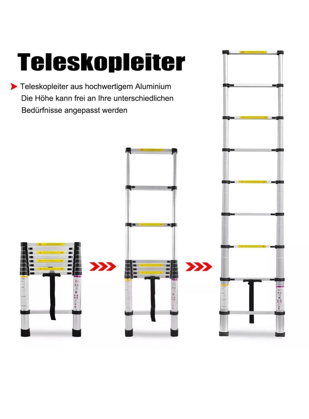 Leitern: +Alu Teleskopleiter Stehleiter Leiter Anl – Neu und originalverpackt aus Amriswil von JaJa-Express 4