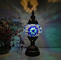 Lampe de table en mosaïque  vintage  en pierre de verre