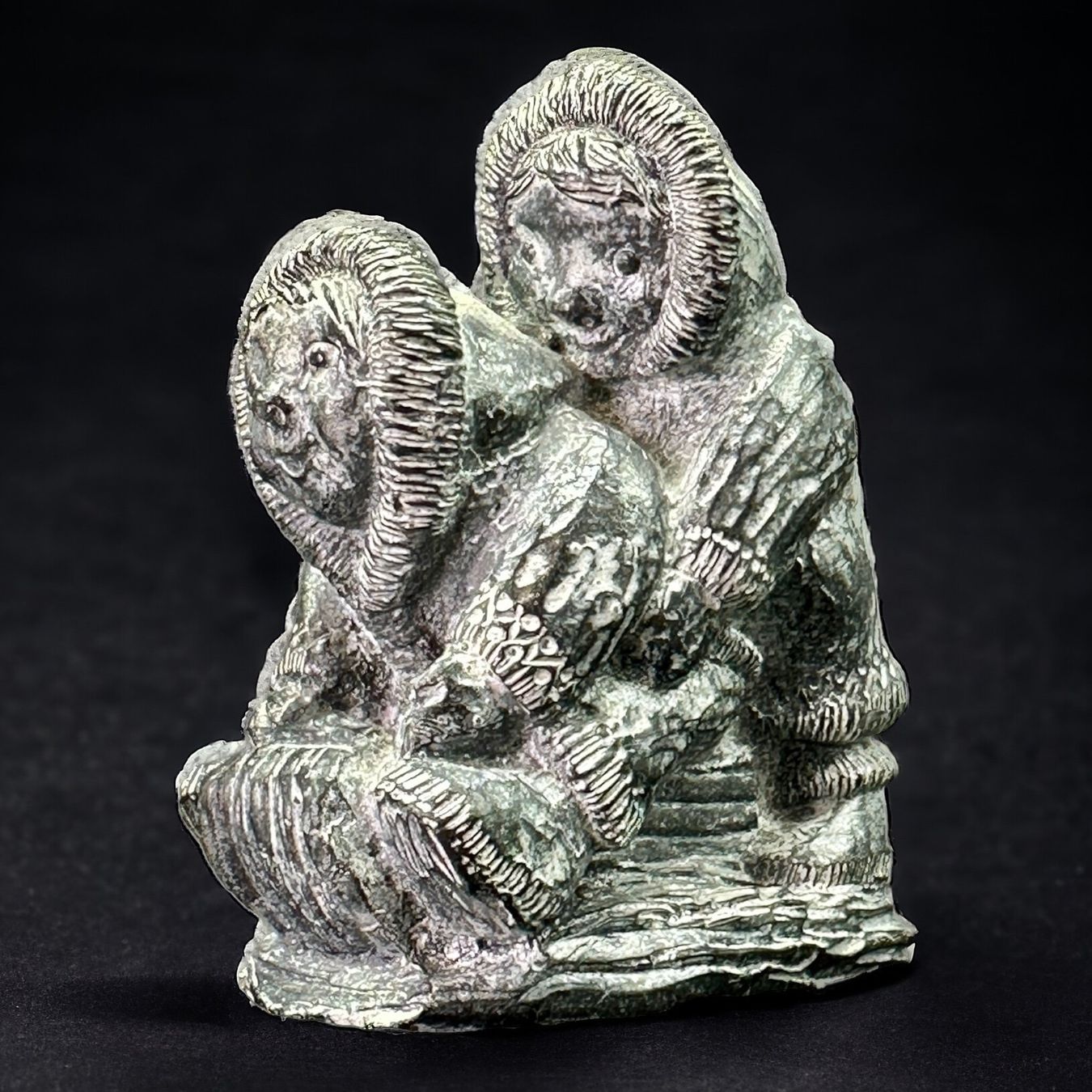 Sculture & Statue: WOLF sculpture inuite originale en stéatite. Canada – Usato da Morges venduto da magicle