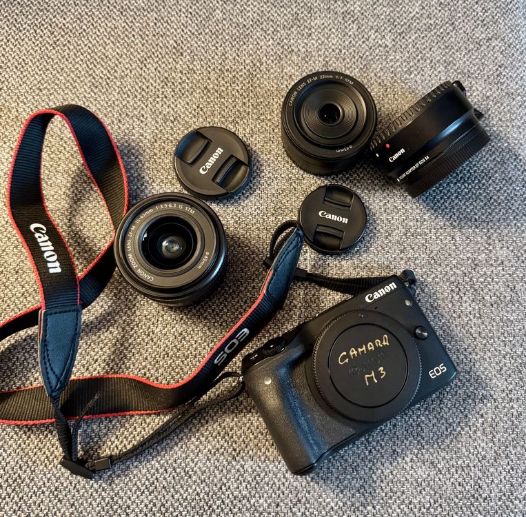 Canon EOS M3, Adapter EF-M, 2 Objektive: 22 mm f/2, 15-45mm (Gebraucht ...