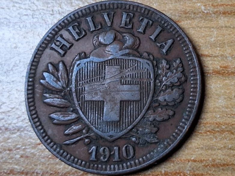 Tutti le monete: 2 Rappen 1910 - Selten! – Usato da Münchenstein venduto da purbach1 4