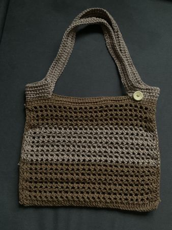 Handmade Crocheted Bag, Stylish Summer Tote - Brown Tone