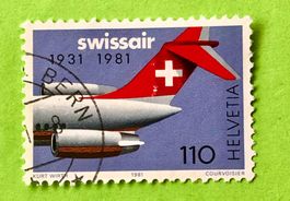  Nr.653 Sonderpostmarken 50 Jahr Swissair GESTEMPELT 1981  ﻿