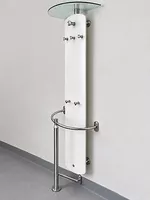 Moderne Wandgarderobe  Weiss / Edelstahl / Glas