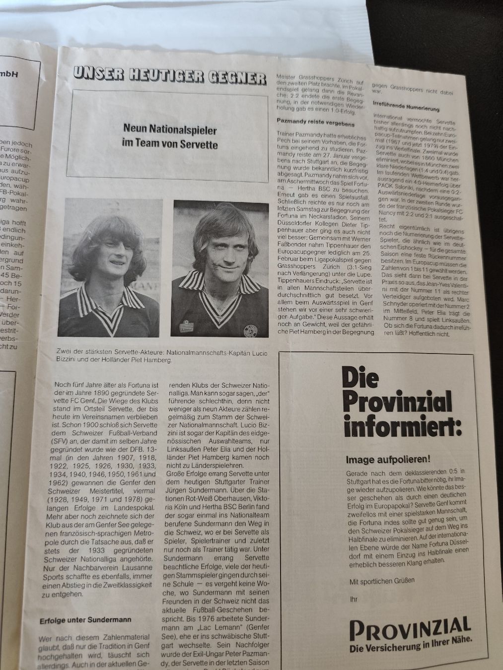 Biglietti: Fortuna Düsseldorf vs Servette FC programme + billet 1979 – Usato da Moléson-s-Gruyères venduto da Greg2707 4