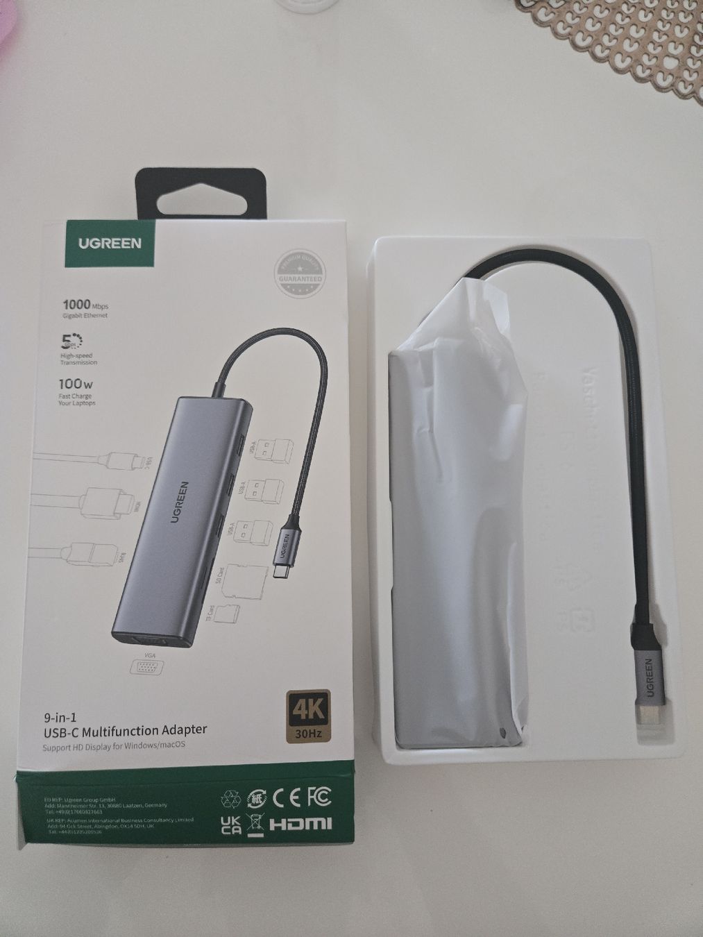 Ugreen Unità & Adattatore: UGREEN USB-C Multifunktionsadapter 9-in-1 – Nuovo e nell'imballaggio originale da Mellingen venduto da Preestop 1