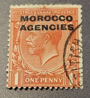 Britische Post in Marokko 1914 alte briefmarke