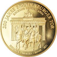 Münze 200 Jahre Brandenburger Tor