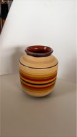 Vase Keramik gestreift braunes Innenleben guter Zustand