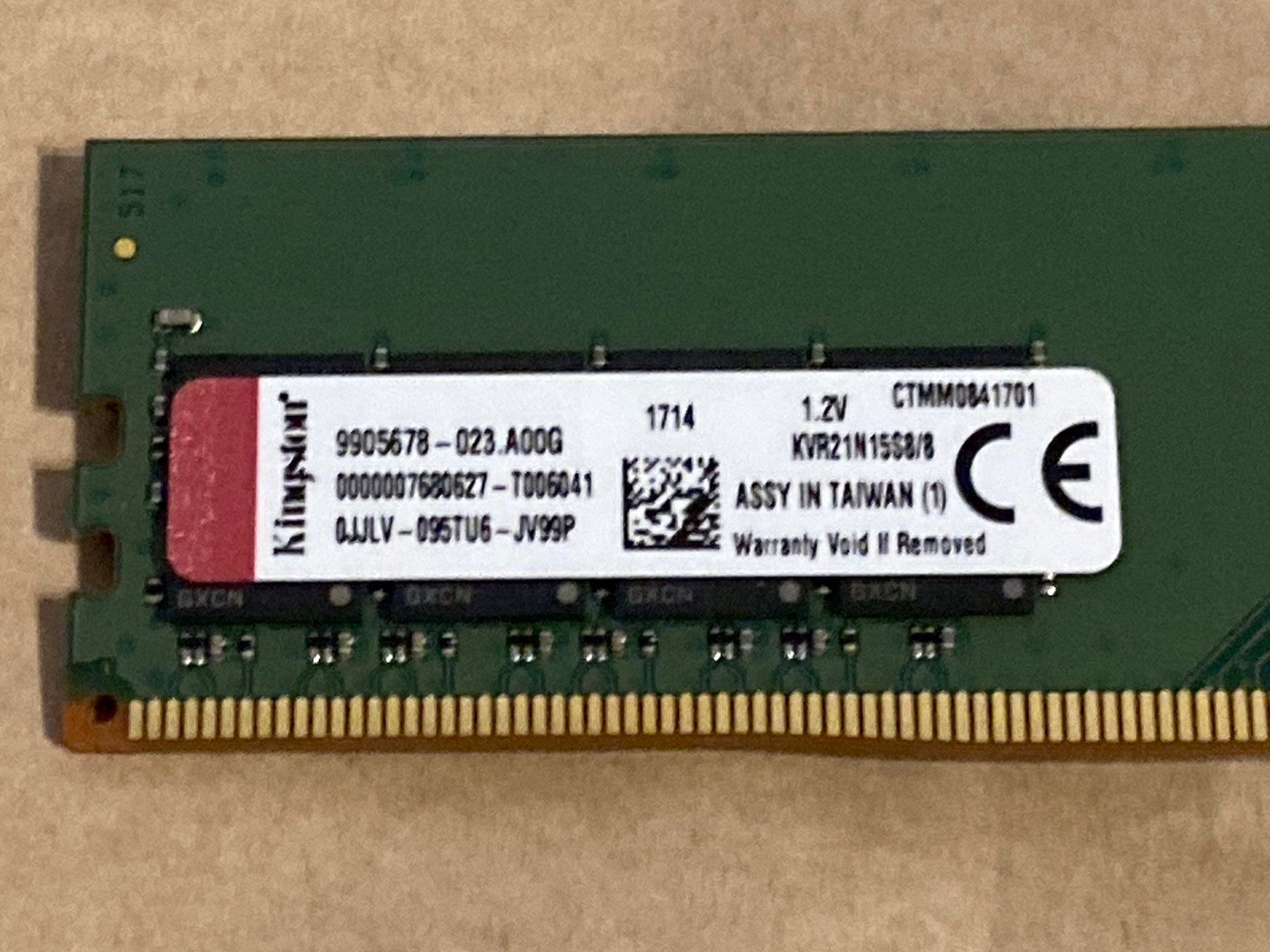 Kingston Memoria / RAM: Kingston RAM 8GB DDR4 2133MHz – Usato da Wettingen venduto da Schabernack_sam 1