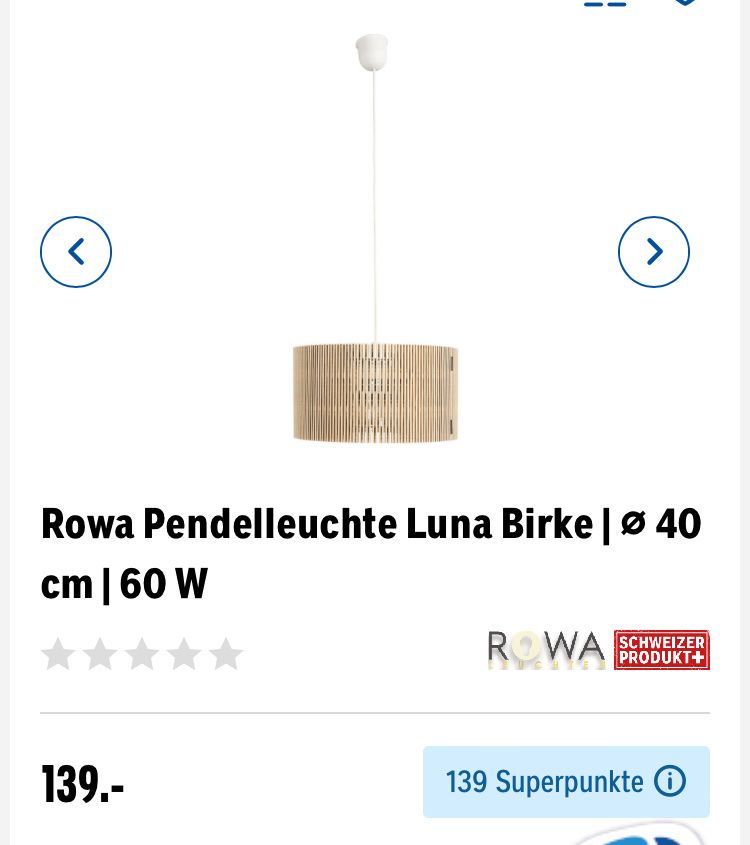 Kronleuchter & Deckenlampen: ROWA Pendelleuchte Luna Birke Holz Lampe – Gebraucht aus Wallisellen von snoway 4