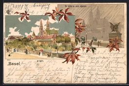 Litho Basel, Ortsansicht in der Sonne un