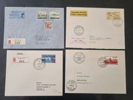 4 CH Flugpost Briefe 1938 - 1949 : KP 160.--