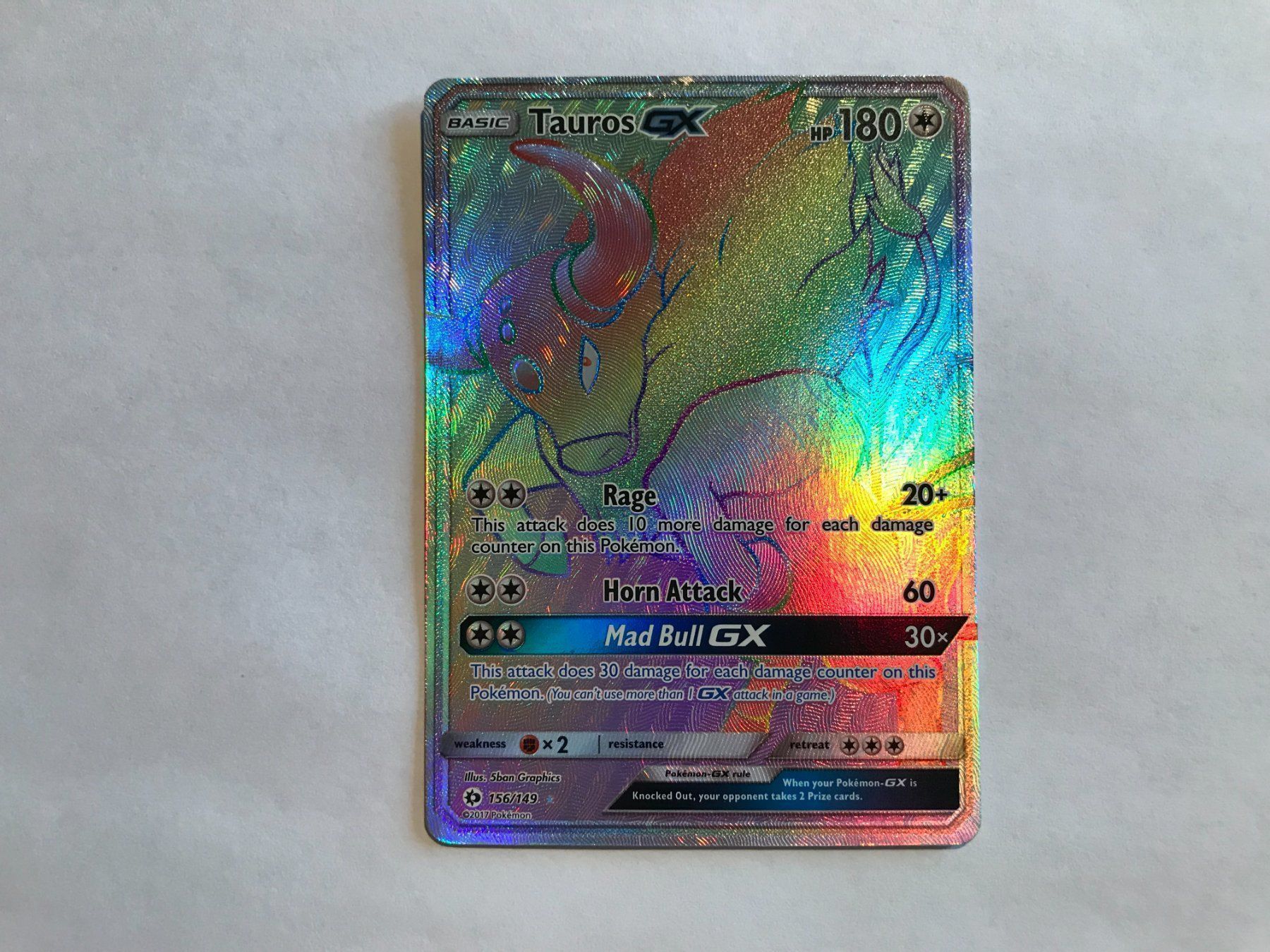 Pokémon Carte collezionabili: Tauros GX Rainbow Fullart EN – Usato da Hagendorn venduto da Pokecollectorch 1