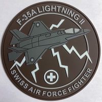 Schweizer Luftwaffe F-35A Patch PVC glow in the dark