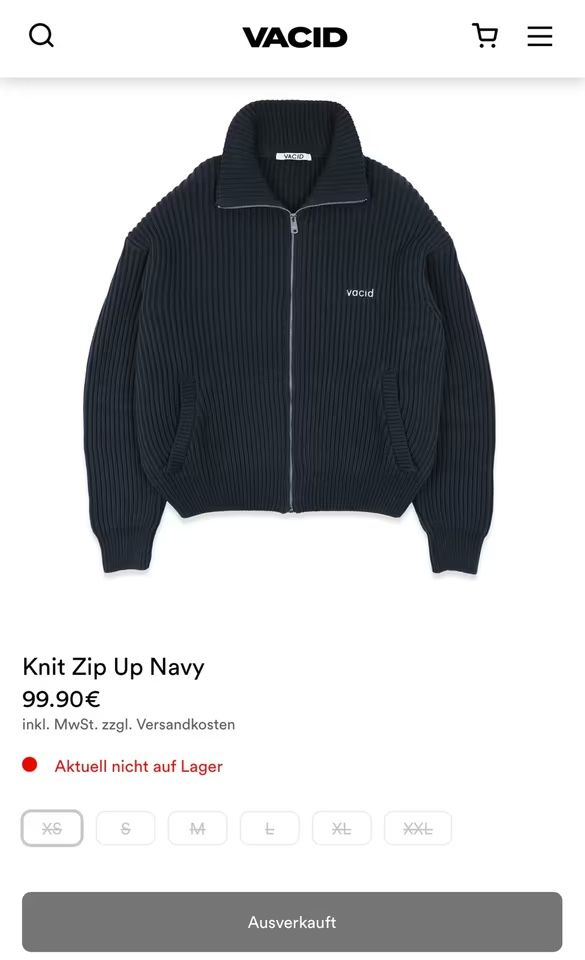 Maglioni & Felpe: Vacid Knit Jacke Dunkelblau – Usato da Horgen venduto da Aron.zh