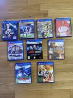 8 PS4 Spiele FIFA F1 Battlefield Dragonball Set gebraucht